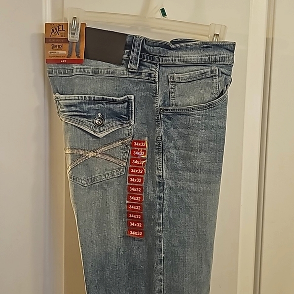 Brand New T.K. Axel Men Blue Jeans, Sz 34x32, Slim Boot Style, Stretch, Pockets - Picture 1 of 12